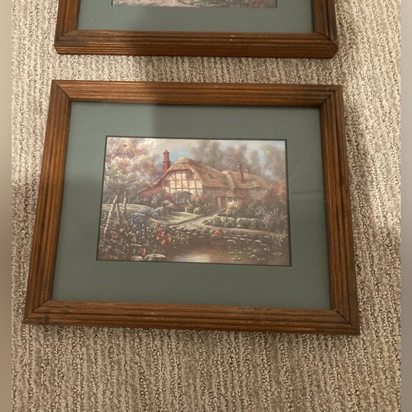 SOLD Set of 2 Carl Valente 9”x11” framed art, Penhurst & Wishford, cottages - Picture 4 of 12
